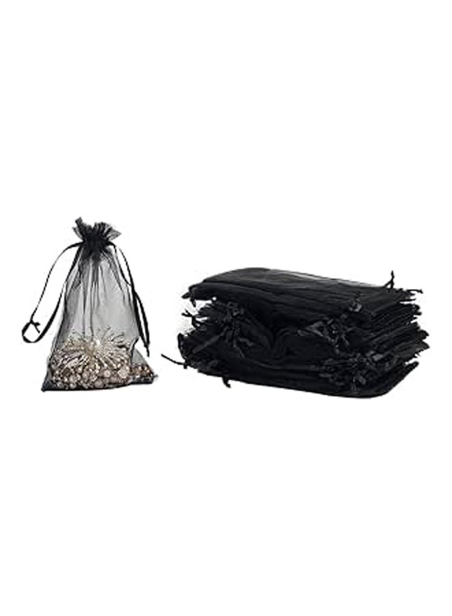 Package 100pcs Black Organza Jewellery Bags - Image 1