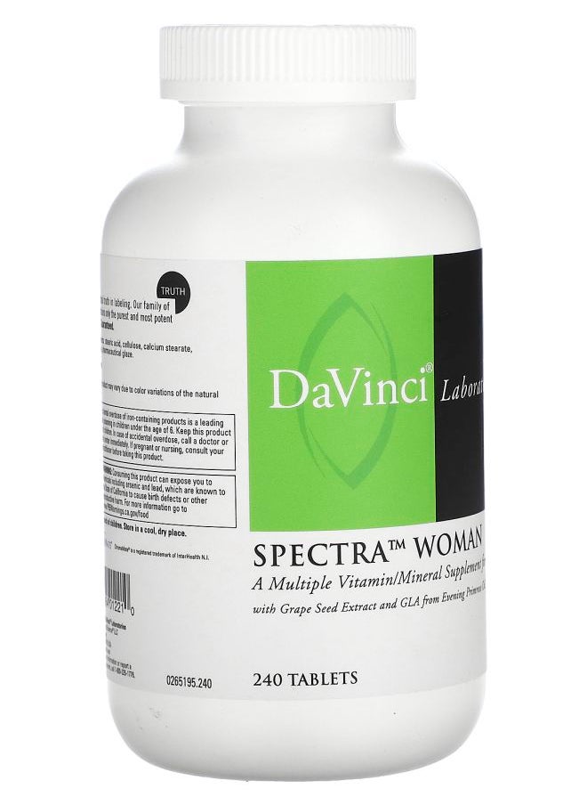 DaVinci Laboratories Spectra Woman Multiple Vitamin/Mineral 240 Tablets  - Image 2