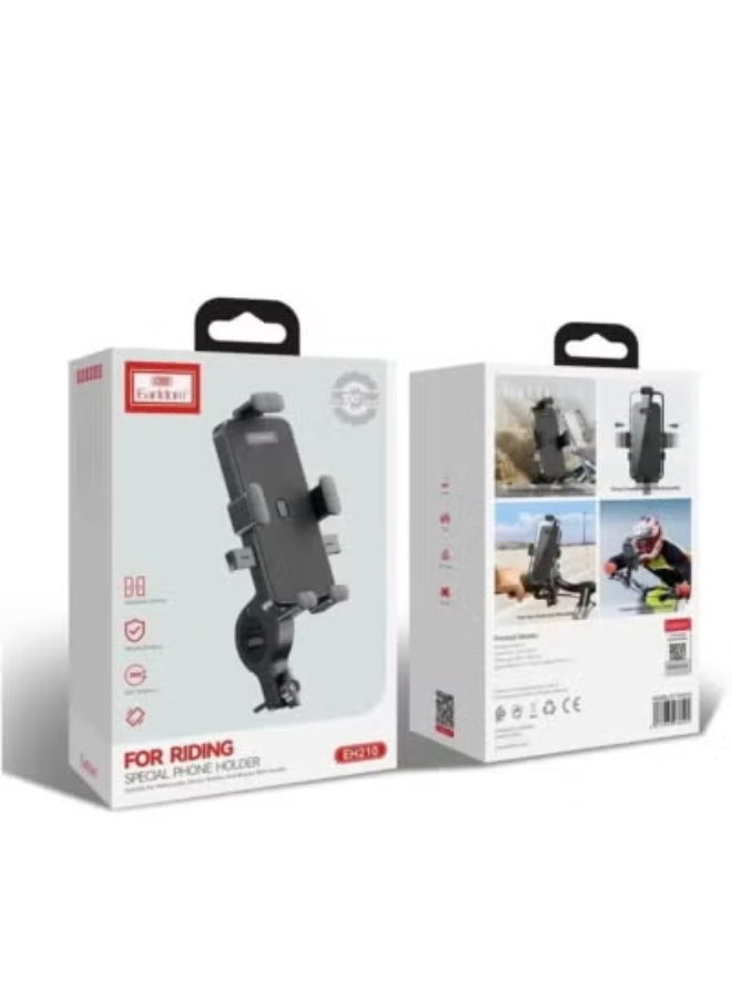 Earldom Universal Motorcycle Bicycle Phone Holder, 360° Rotation Handlebar Mount, Adjustable Secure Grip, Black - Image 4