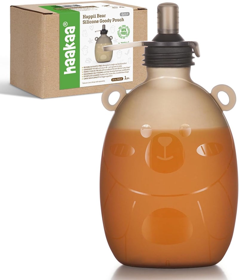 Haakaa Happii Bear Reusable Baby Food Pouch - Image 1