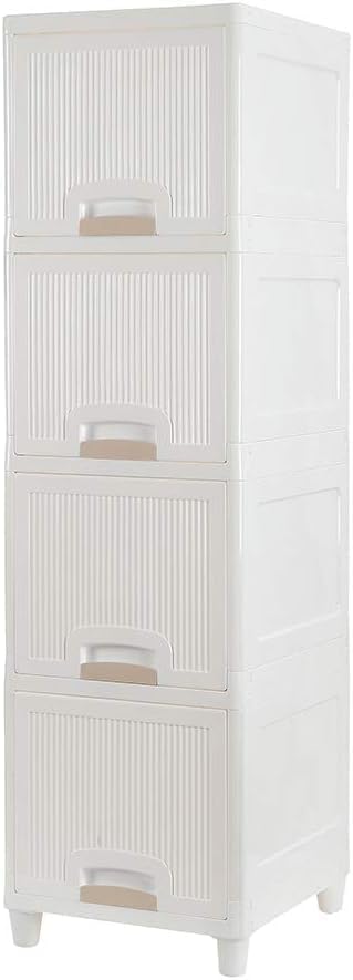 Lamok Multipurpose Stackable Cupboard Drawer for Clothes, Kitchen Item Storage; Wardrobe Cabinet Organizer for Home, Office (White, 1 Tier) - Image 4