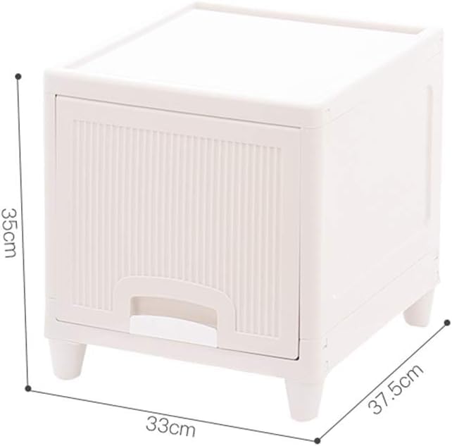Lamok Multipurpose Stackable Cupboard Drawer for Clothes, Kitchen Item Storage; Wardrobe Cabinet Organizer for Home, Office (White, 1 Tier) - Image 2