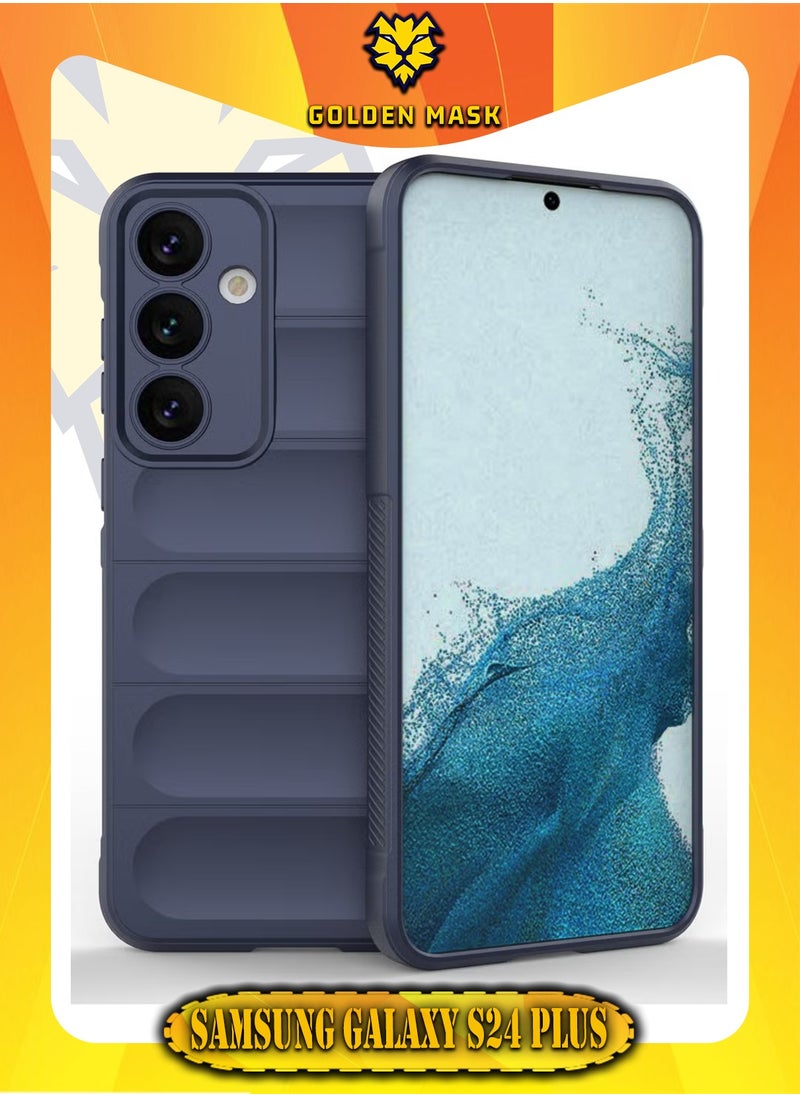 GOLDEN MASK GOLDEN MASK Compatible With Samsung Galaxy S24 Plus Magic Case ShockProof (Dark Blue)  - Image 1