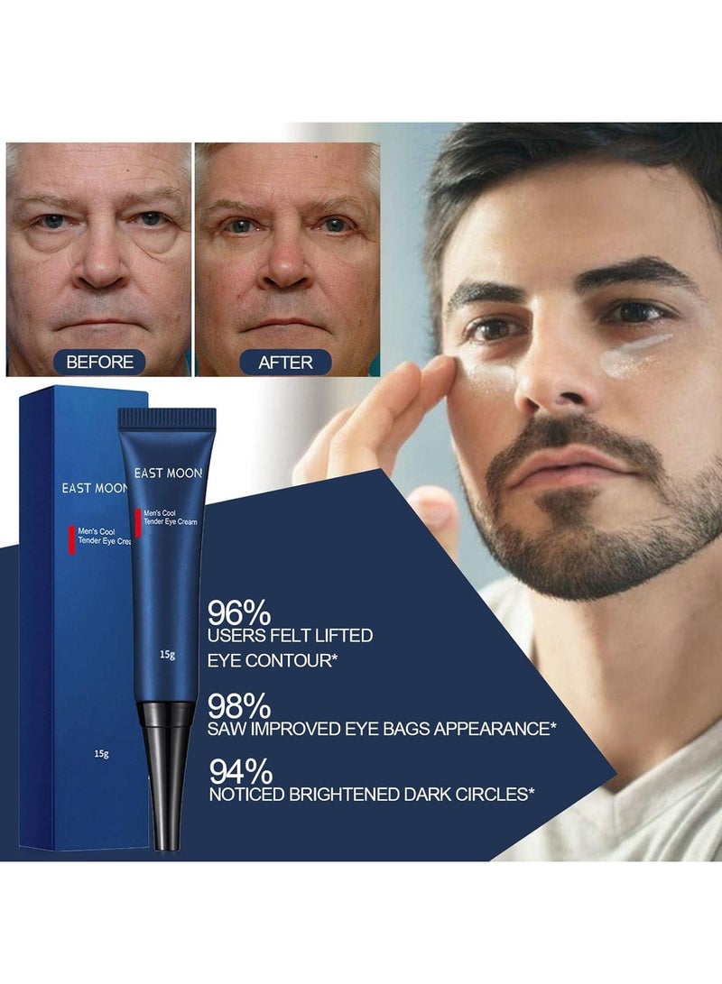 East Moon كريم العين للرجال بارد وناعم كريم مضاد للانتفاخ جل العين ببتيد مضيء - Image 3
