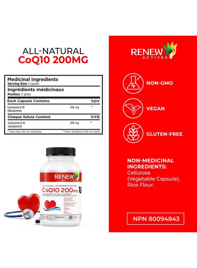 Renew Actives Coq10 Ubiquinone Supplement: 200Mg Coenzymeq10 Supplements For Cardiovascular Neurological And Immune System Health Support High Potency Oxidized Coq10 Pills 60 Veggie Capsules - Image 4