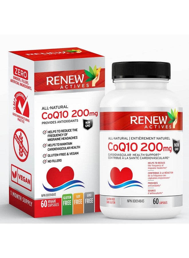 Renew Actives Coq10 Ubiquinone Supplement: 200Mg Coenzymeq10 Supplements For Cardiovascular Neurological And Immune System Health Support High Potency Oxidized Coq10 Pills 60 Veggie Capsules - Image 2
