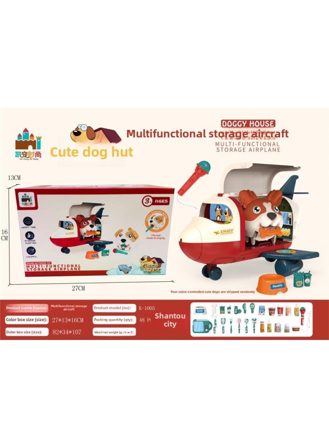 Fun Play Home Electronic Pet Dog Inertia Sliding Car Airship Toy Birthday Gift-Color:Multi-function Storage Aircraft (color Box  - Image 1