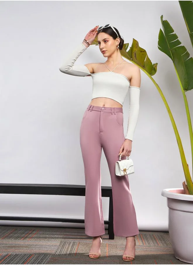 SASSAFRAS Solid Knit Bell Bottom Pants