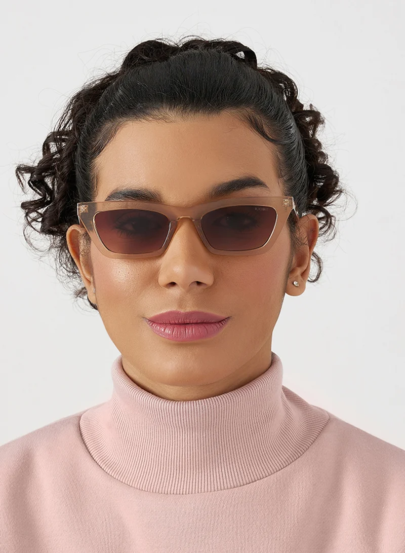 Blackout Bare,Women Sunglasses, Cat Eye Sunglasses, UV Protection: UV400 (Beige,Brown)