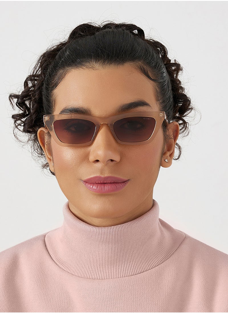 Blackout Bare,Women Sunglasses, Cat Eye Sunglasses, UV Protection: UV400 (Beige,Brown)  - Image 4