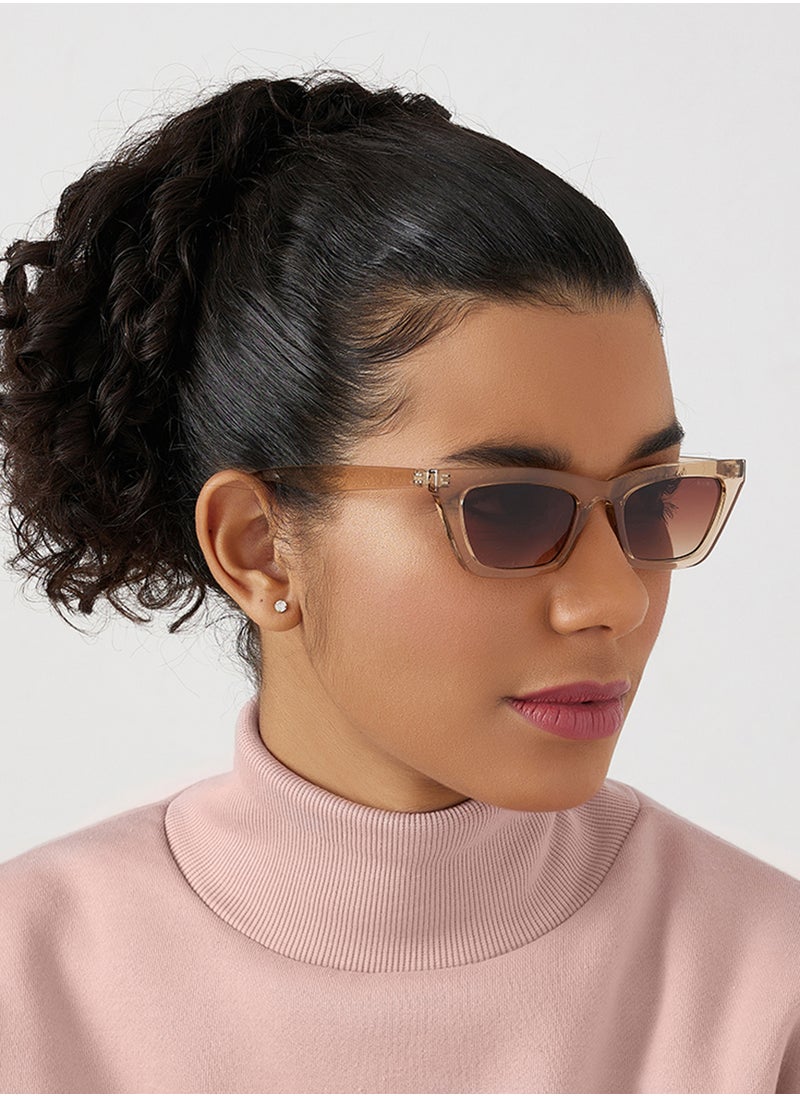 Blackout Bare,Women Sunglasses, Cat Eye Sunglasses, UV Protection: UV400 (Beige,Brown)  - Image 5