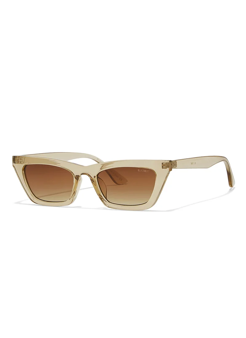 Blackout Bare,Women Sunglasses, Cat Eye Sunglasses, UV Protection: UV400 (Beige,Brown)