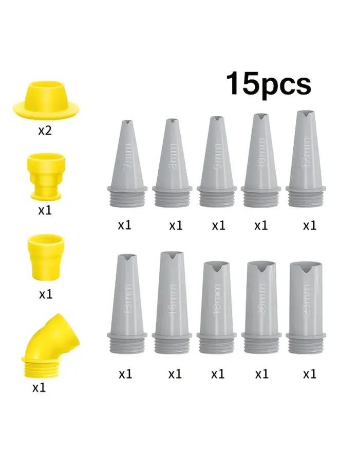 15pcs Silicone Caulking Gun Nozzle Set Plastic Material No Electricity Required - Image 1