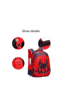 TRASSLE Kids 3D Comic Book Hero School Bag and Stationery Box Set - 32x18x42cm Bag with 23x10x4.5cm Box - Large Capacity, Waterproof，Lightweight Schoolbag for Pupils (spiderman)  - Image 2