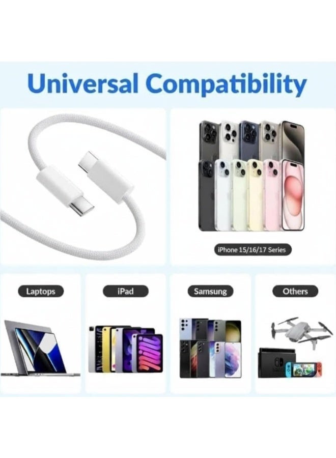 Univer Tang 35W Fast USB-C Charger with 1M Type-C to C Cable for iPhone 17 Pro Max / iPhone 16 & 15 Series, Samsung S24, iPad & All USB-C Devices – PD Fast Charging Wall Adapter with Safety Protection (White) - Image 4