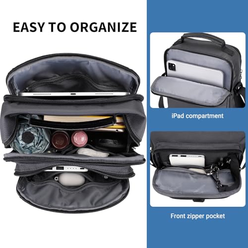 WITZMAN Crossbody Bags for Men Travel Shoulder Bag Lightweight Man Purse Small Casual Messenger Bag for Work Traveling（B699 Silvery Grey） - Image 4