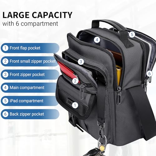 WITZMAN Crossbody Bags for Men Travel Shoulder Bag Lightweight Man Purse Small Casual Messenger Bag for Work Traveling（B699 Silvery Grey） - Image 3