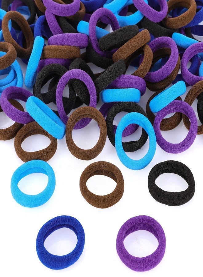 QRTVI 120 Pcs Baby Hair Ties, Cotton Toddler Hair Ties for Girls and Kids, Multicolor Small Seamless Hair Bands Elastic Ponytail Holders(Dark) - Image 2