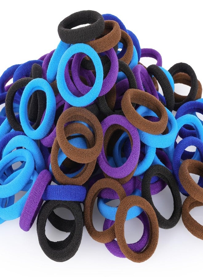QRTVI 120 Pcs Baby Hair Ties, Cotton Toddler Hair Ties for Girls and Kids, Multicolor Small Seamless Hair Bands Elastic Ponytail Holders(Dark) - Image 1