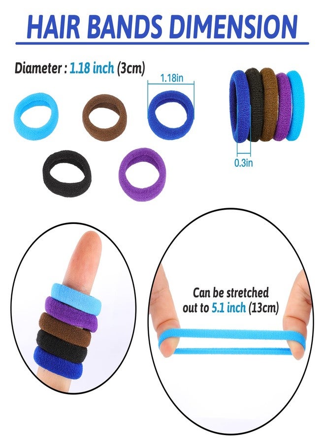 QRTVI 120 Pcs Baby Hair Ties, Cotton Toddler Hair Ties for Girls and Kids, Multicolor Small Seamless Hair Bands Elastic Ponytail Holders(Dark) - Image 3
