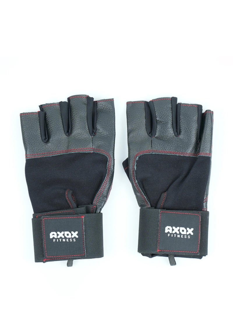 AXOX Fitness Leather Weight Lifting Gloves Xl - Image 3