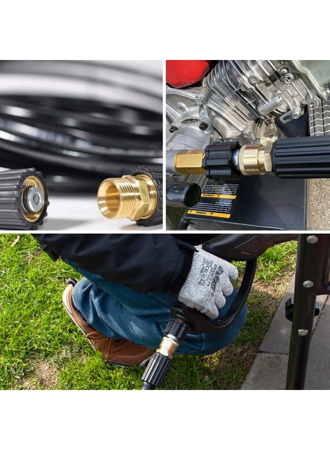 YAMATIC Pressure Washer Adapter Set, M22-14mm to 3/8" Quick Connectors & M22-14mm Pressure Washer Hose Extension Adapter, Quick-Connect for a Pressure Washer, Hose, and Gun - 5 Pack - Image 5