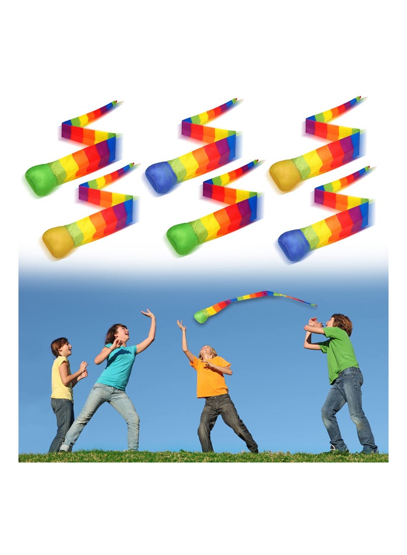 SYOSI Catch Tail Foam Balls Soft Rainbow Play Ball Educational Sports Playground Balls Colorful Meteor Ball with Rainbow Tails for Kids Kindergarten School Sensory Training Random Color - Image 1