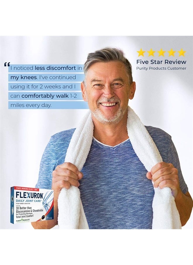 Purity Products - Flexuron Joint Formula 3X Better Than Glucosamine and Chondroitin - Starts Working in just 7 Days - Krill Oil, Low Molecular Weight Hyaluronic Acid, Astaxanthin - 30 Count (3) - Image 1
