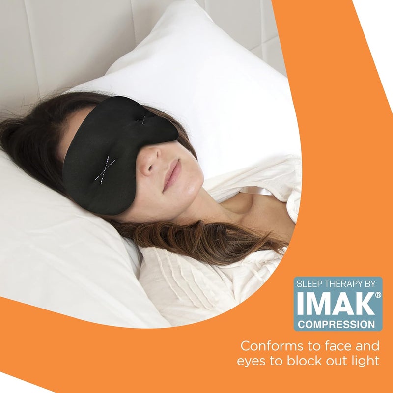 Brownmed IMAK Eye Pillow - Sleep Mask with ErgoBeads for Pain Relief - Cooling & Relaxing Sleep Aid - Black - Image 2