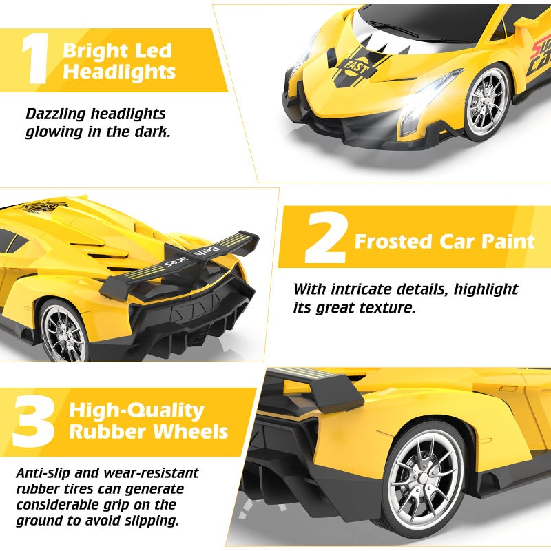 Growsland Remote Control Car, RC Cars for Kids 1:18 Electric Toy Car Hobby Racing Car Toys with Lights & Controller, Christmas Birthday Gift for 3 4 5 6 7 8 9 Year Old Boys Girls - Image 2