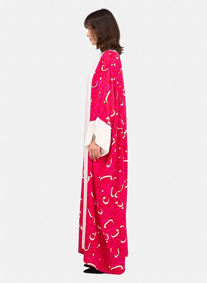 Clue Printed Arabic Letters Abaya - Image 3
