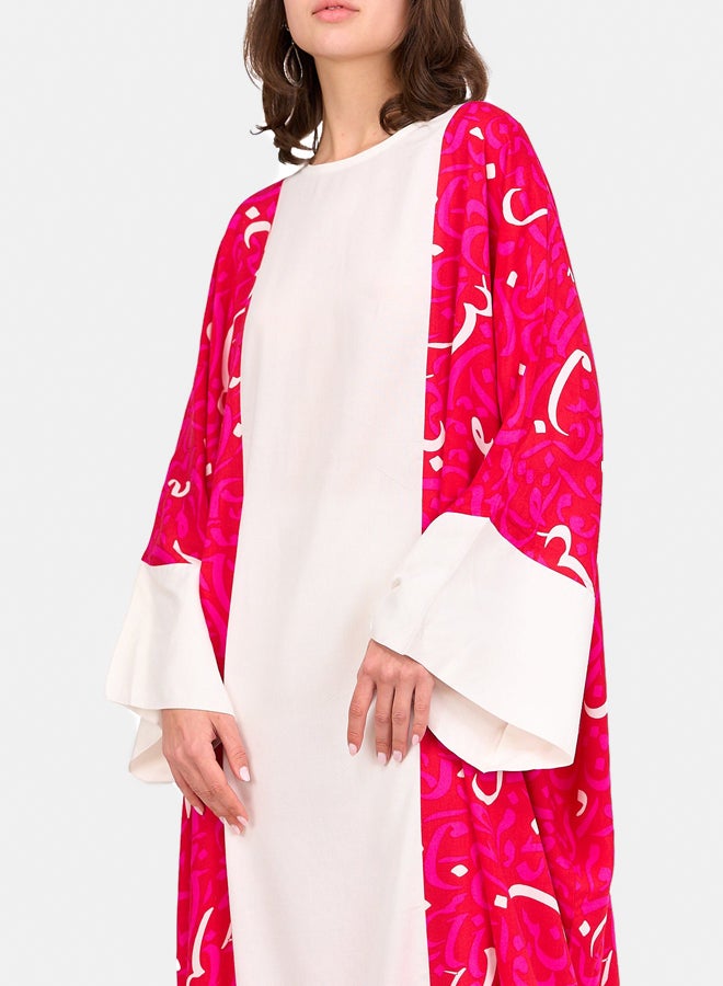 Clue Printed Arabic Letters Abaya - Image 5