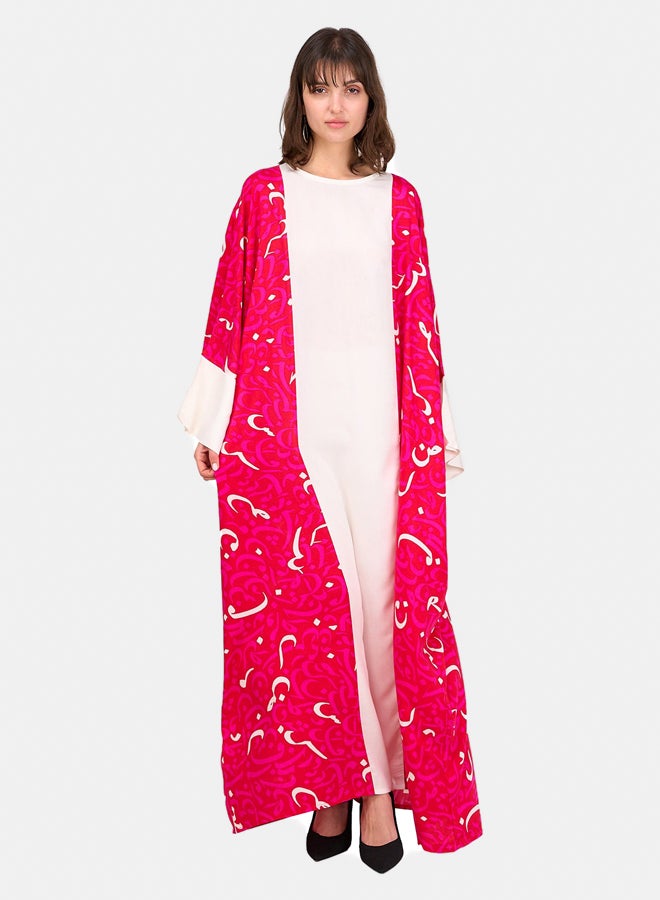 Clue Printed Arabic Letters Abaya - Image 2