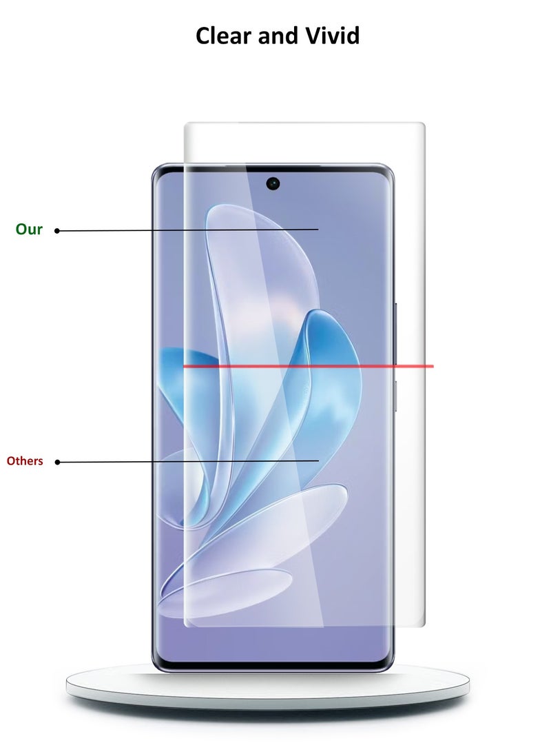 Wtech Vivo V29 5G 2023 Premium Curved Edges UV Full Glue Full Cover Tempered Glass Screen Protector (MSGUCN) - Clear - Image 2