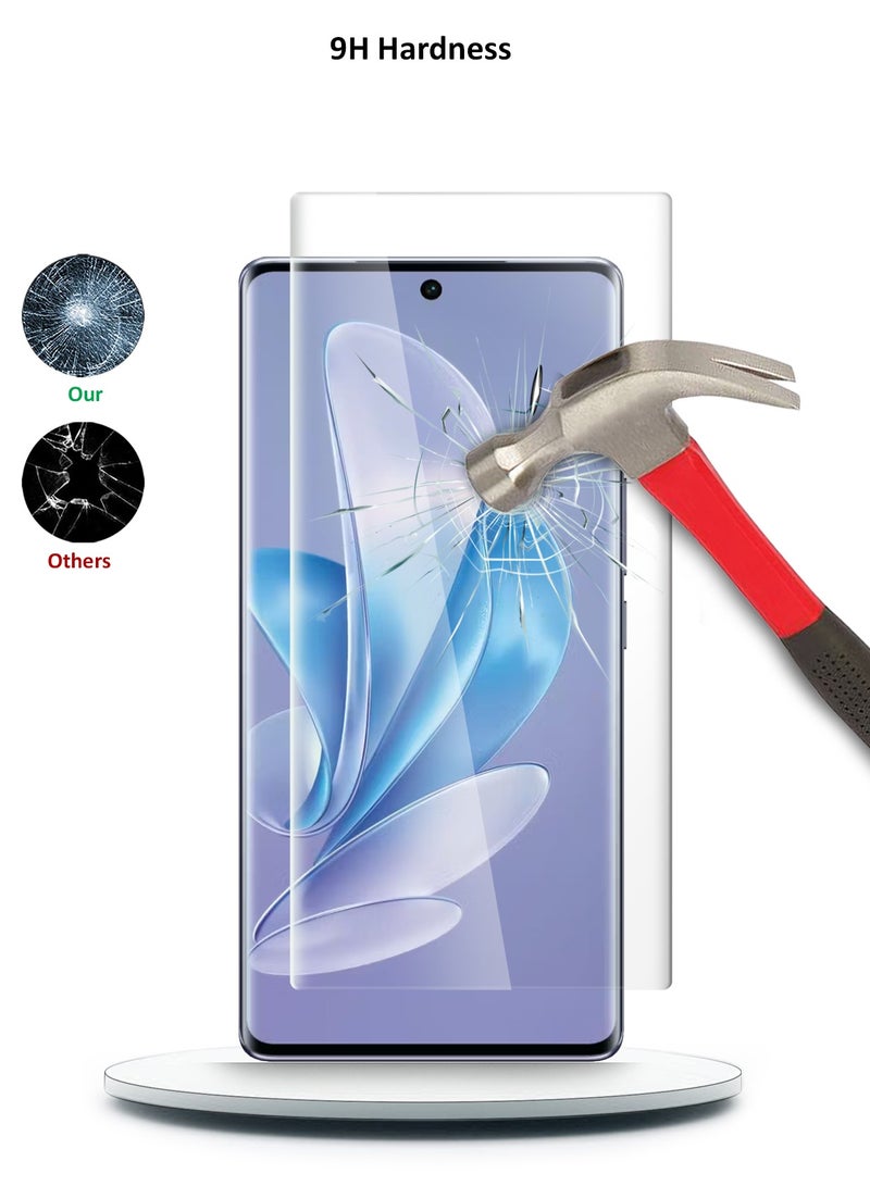 Wtech Vivo V29 5G 2023 Premium Curved Edges UV Full Glue Full Cover Tempered Glass Screen Protector (MSGUCN) - Clear - Image 1