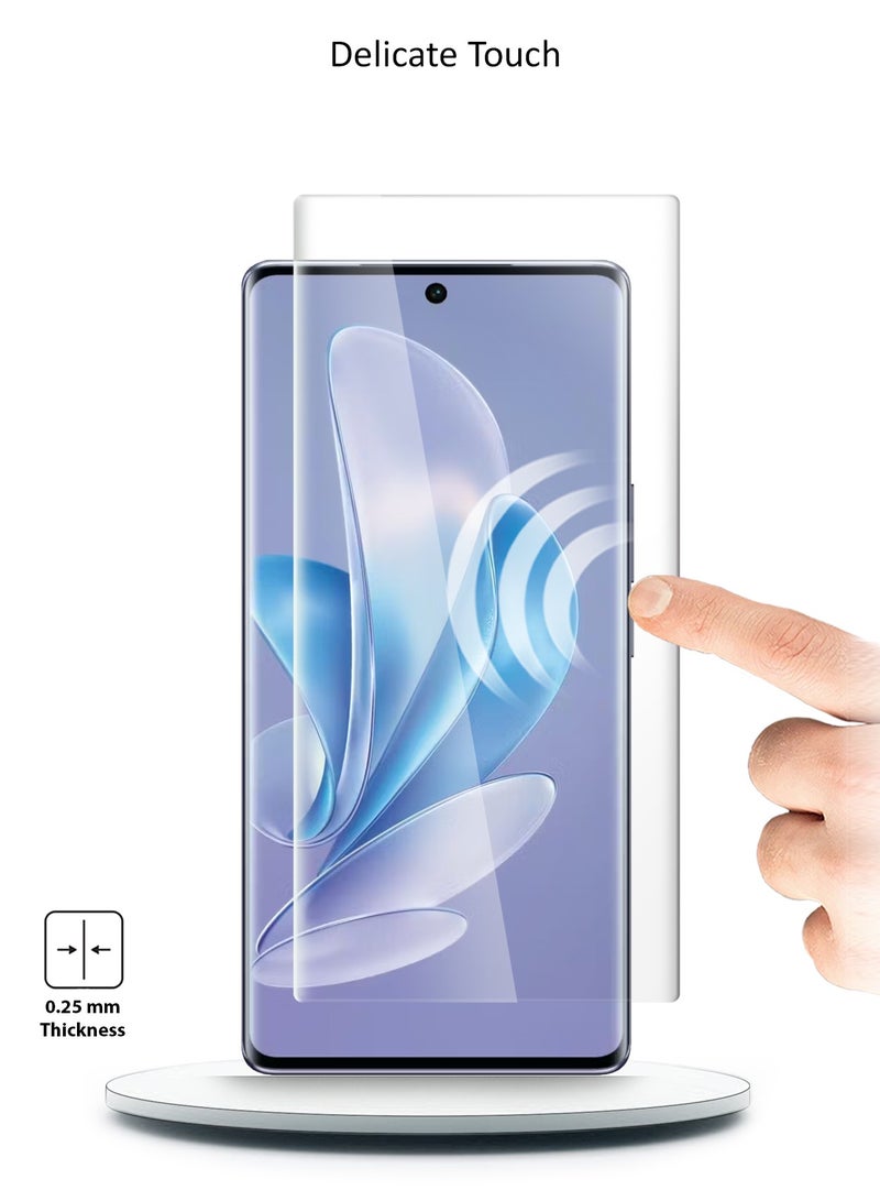 Wtech Vivo V29 5G 2023 Premium Curved Edges UV Full Glue Full Cover Tempered Glass Screen Protector (MSGUCN) - Clear - Image 4