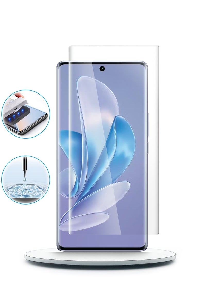 Wtech Vivo V29 5G 2023 Premium Curved Edges UV Full Glue Full Cover Tempered Glass Screen Protector (MSGUCN) - Clear - Image 3