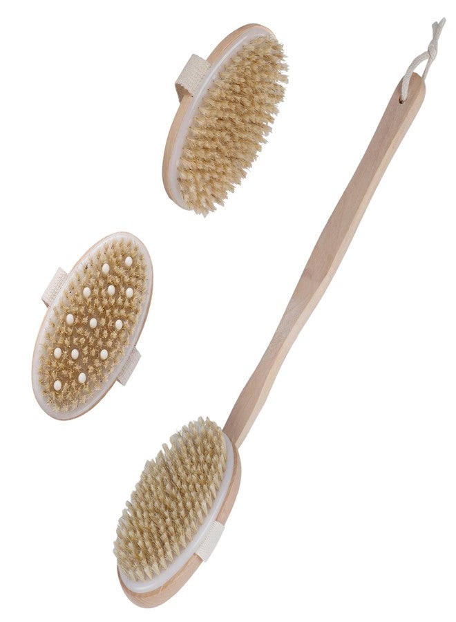 Tongcloud 3 Pack Dry Brushing Body Brush Natural Bristle Exfoliating Brush with Massage Nodes for Improving Skin Health - Image 1