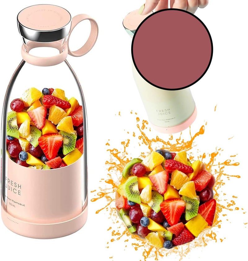 RoCat Portable Mini Fast Blender, 380ml Fruit Mixer Cup, Kitchen Juicer, Handheld Travel Blender With USB Rechargeable for Shakes, Smoothies, Juice - Image 1