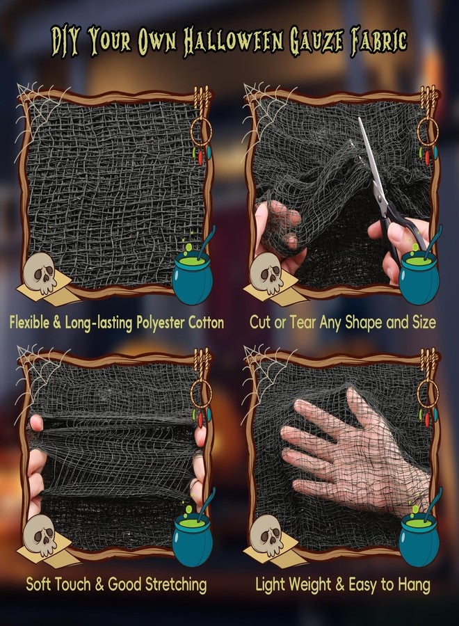 Legigo 16 Pack Black Halloween Creepy Cloth (30 x 72 Inch)- Spooky Scary Gauze for Halloween Party Supplies Home Wall Doorway Outdoor Yard Decor (Black) - Image 3