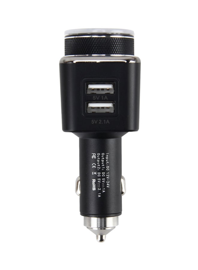 Dual USB Car Charger Black - Image 3