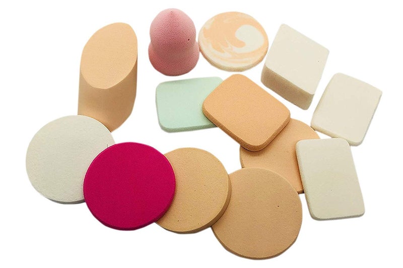 eS³kube Multicolour Make Up Beauty Blender Sponge Puff for Powder, Concealer and Foundation Application (Color and Design As Per Availability)- Set of 13 Pieces - Image 3