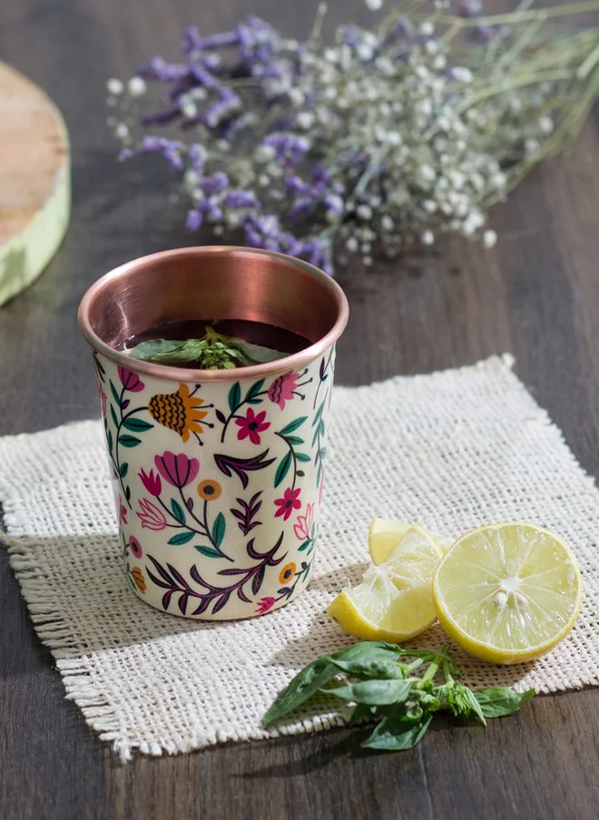 Chumbak Floral Spice Copper Tumbler - Small