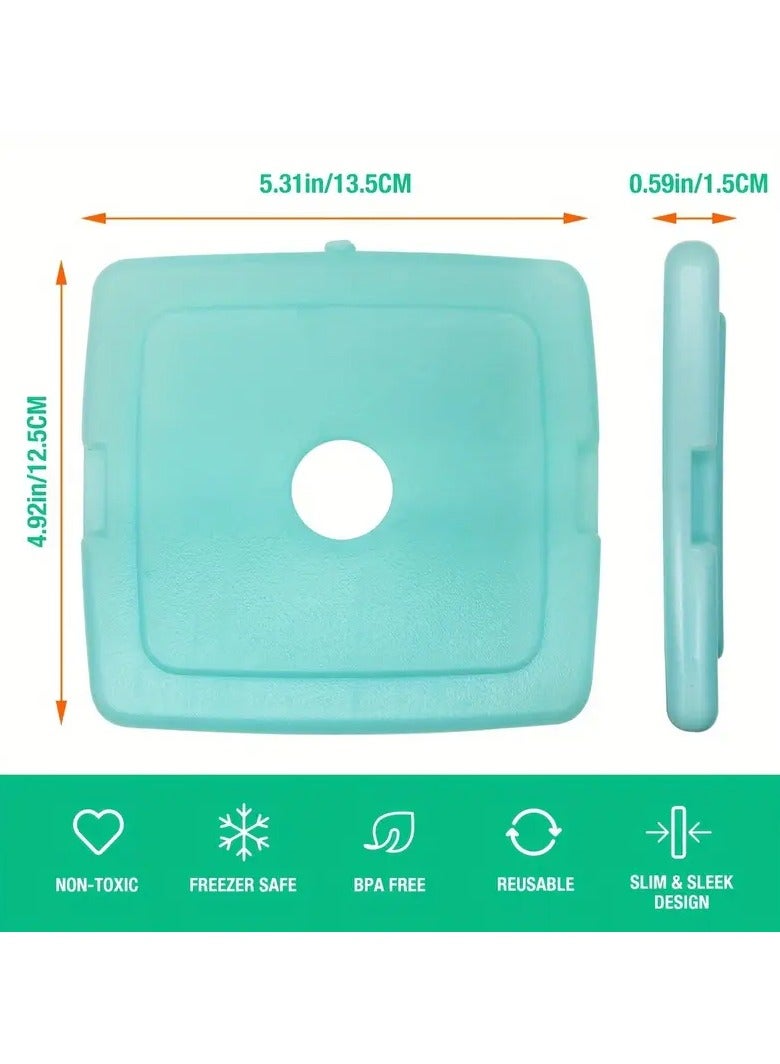 4 Pack Ice Packs, Quick Freeze Reusable PP Ice Bags for Lunch Boxes & Coolers, Space-Saving Design, Ideal for Valentine's, Mother's, Father'S Day & New Year Gifts Square Size  - Image 2