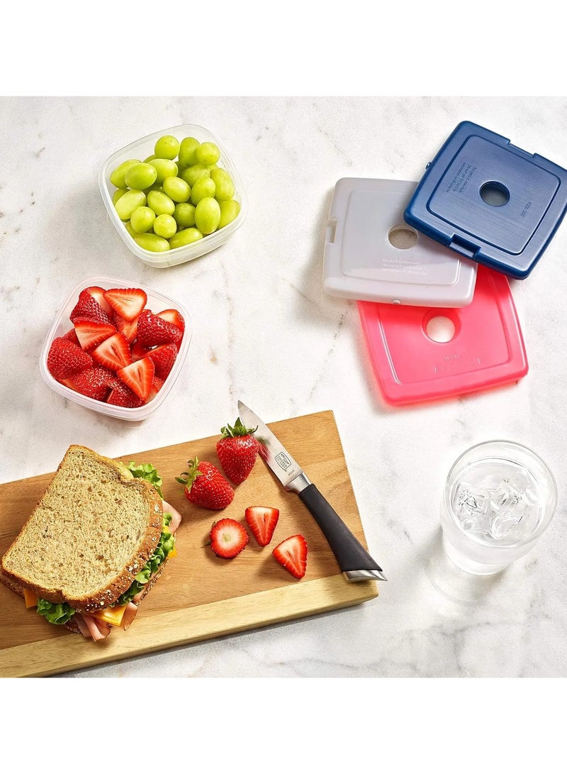 4 Pack Ice Packs, Quick Freeze Reusable PP Ice Bags for Lunch Boxes & Coolers, Space-Saving Design, Ideal for Valentine's, Mother's, Father'S Day & New Year Gifts Square Size  - Image 4