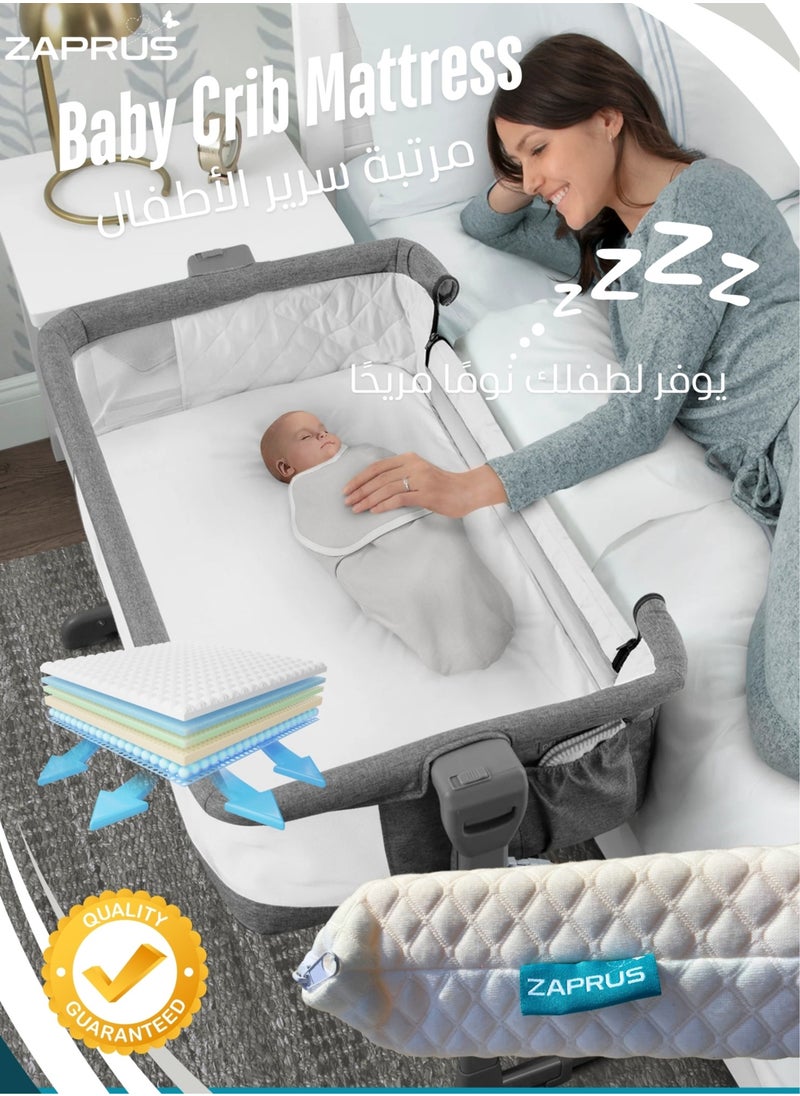 Zaprus Luxurious 90x45cm Baby Mattress for Bassinet & Cradle - Breathable, Hypoallergenic, Optimal Support  - Image 3