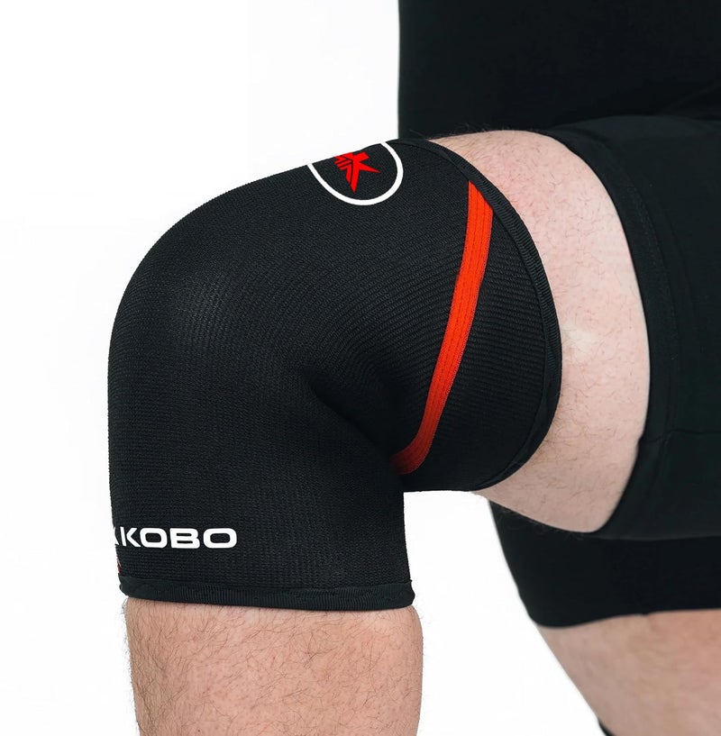 Kobo 7 mm Knee Cap Compression Support Knee Sleeves for Powerlifting Gym Squats Running Cycling Sports Jogging Workout Pain Relief (Material: Neoprene & Spandex) (1 Piece) (XL) - Image 5