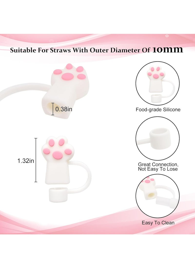Oasisgalore - 6Pcs Cute Silicone Straw Cover Cap,Reusable Dust-Proof Drinking Straw Tips Lids - Image 1