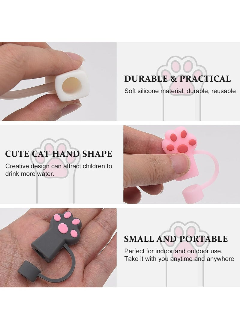 Oasisgalore - 6Pcs Cute Silicone Straw Cover Cap,Reusable Dust-Proof Drinking Straw Tips Lids - Image 1