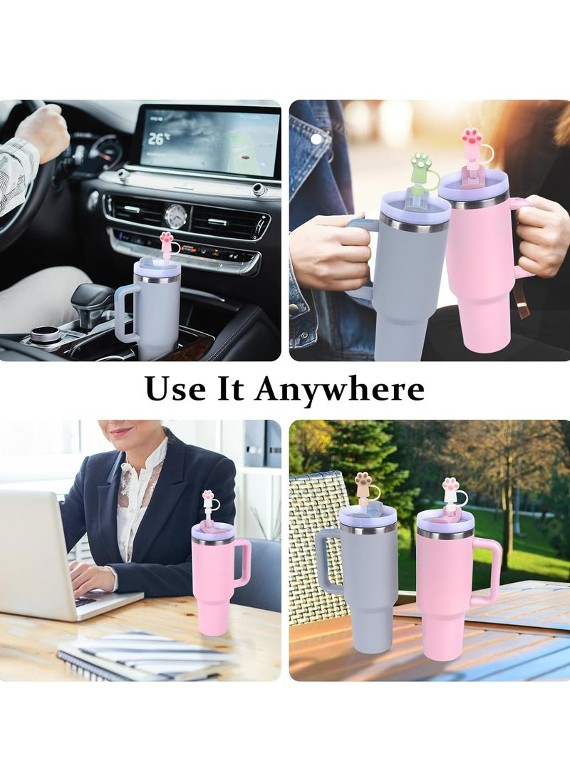 Oasisgalore - 6Pcs Cute Silicone Straw Cover Cap,Reusable Dust-Proof Drinking Straw Tips Lids - Image 1